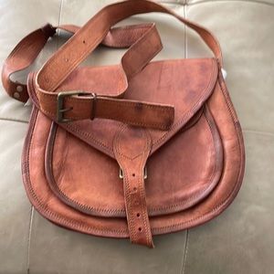 Leather boho satchel